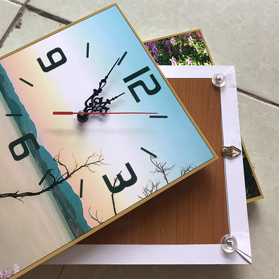 Tranh treo tường, tranh đồng hồ NT117 bộ 3 tấm ghép