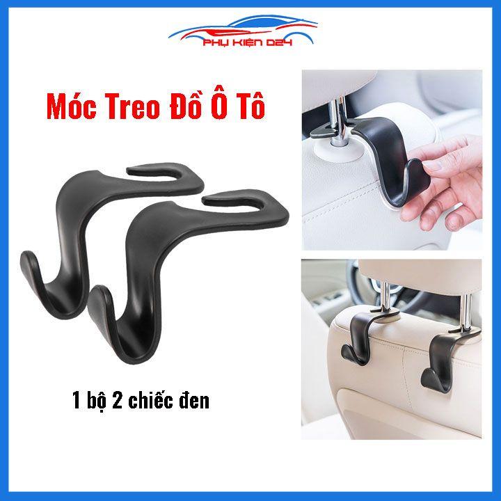 Bộ 2 móc treo đồ sau ghế ô tô màu đen tiện lợi