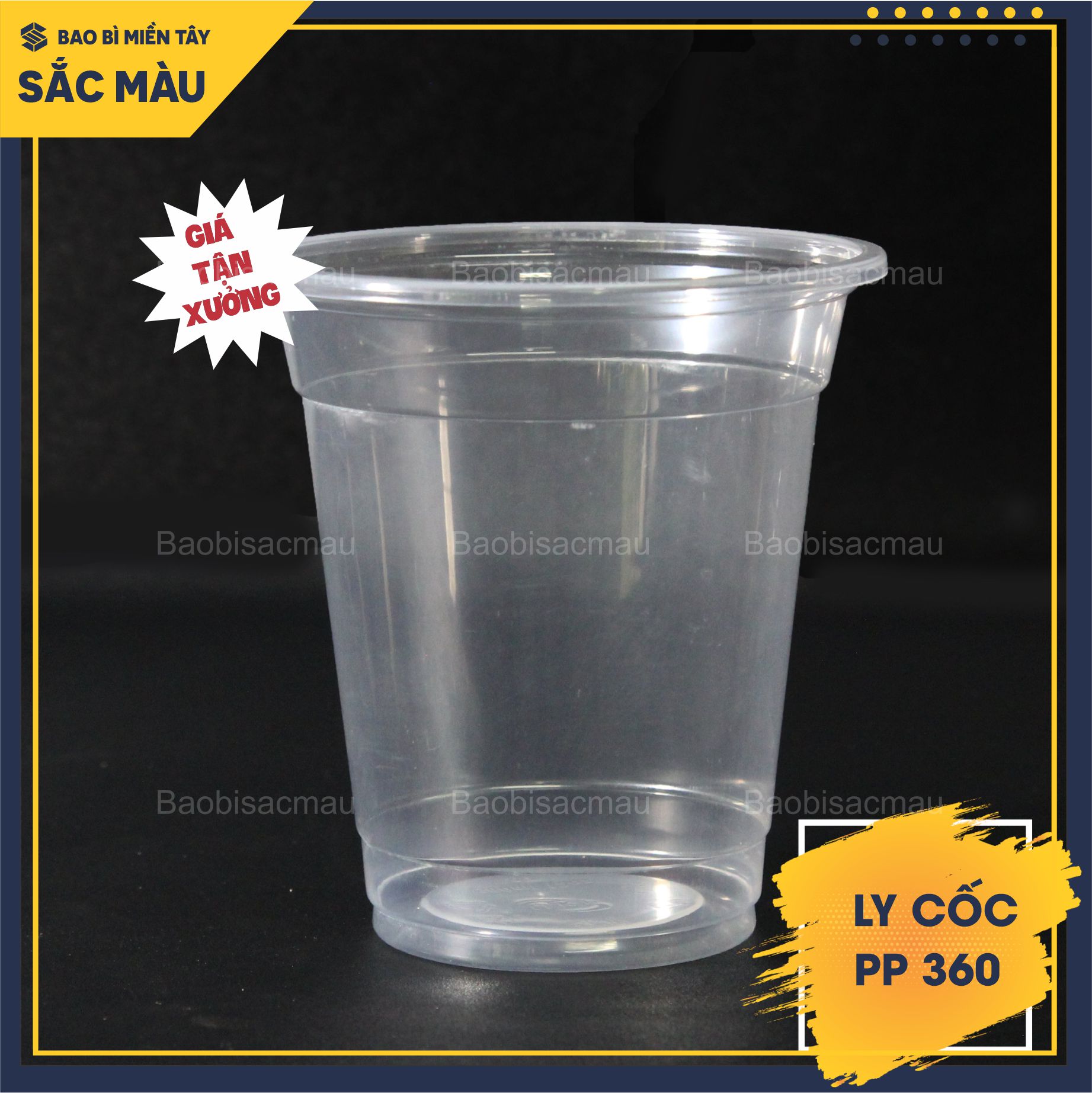 Sỉ 50 cốc nhựa/ ly nhựa PP 360ml kèm nắp