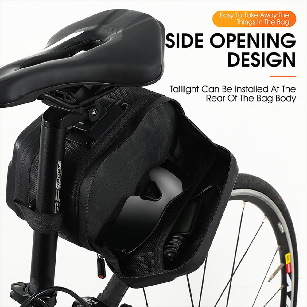 WEST BIKING Bike Saddle Tube Bag Waterproof Bicycle Under Seats Bag Large Capacity Cycling Storage Bag Quick Release Bicycle Accessories