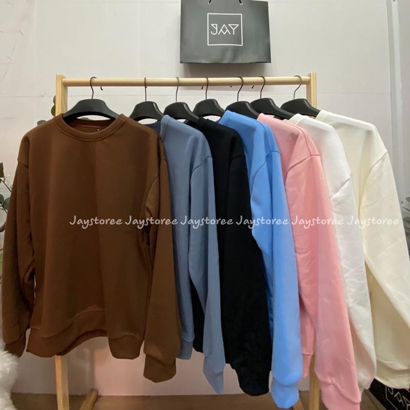 Áo Sweater nỉ bông Trơn Unisex (16 màu) ️Nam nữ Unisex ️ Jaystoree