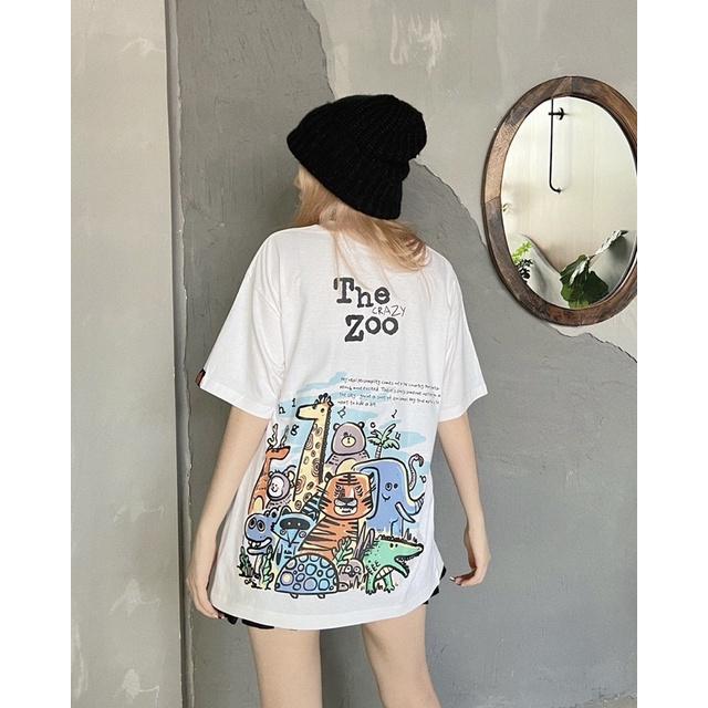 Áo Thun THE ZOO Tay Lỡ Unisex Nam/Nữ Đen/Trắng Cổ Tròn - HIGHCLUB 