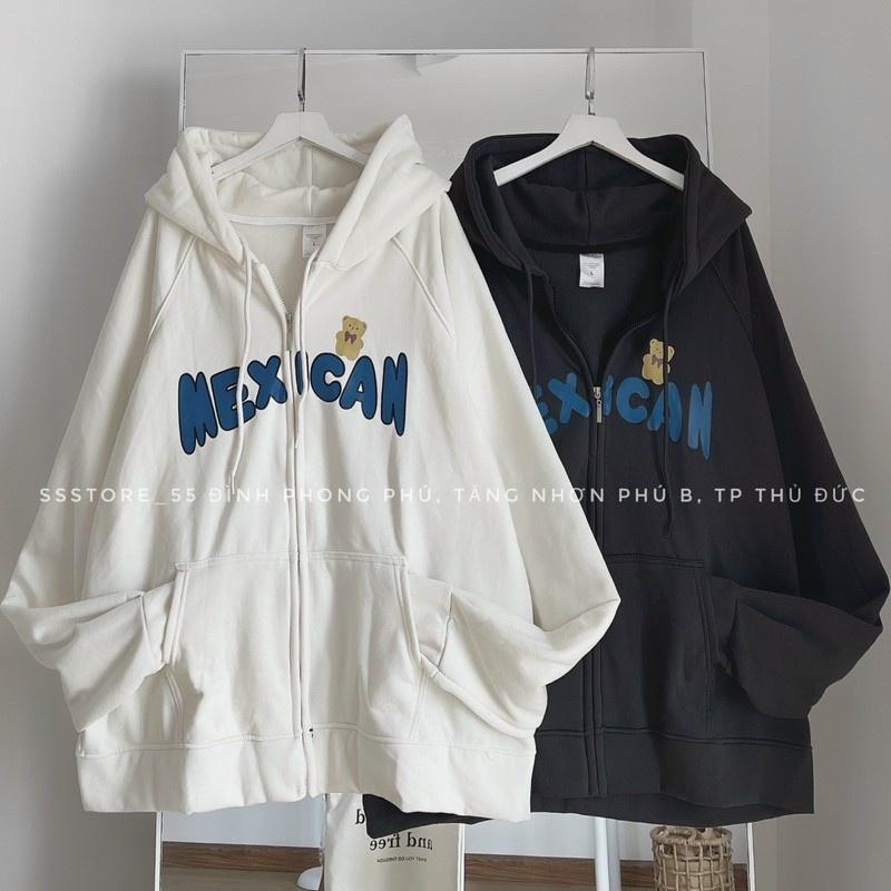 Áo Hoodie Sweater Nữ Họa Tiết Chữ MEXICAN Phối Hình Gấu Chất Nỉ Mềm Mịn mới KTP686