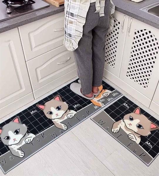 Bộ 2 Thảm Bếp Đế Cao Su Chống Trơn Trượt Dễ Lau Sạch - Màu Ngẫu Nhiên - GDHN Loại Tốt