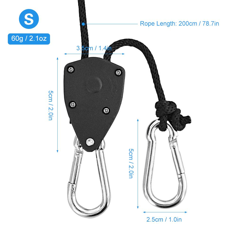 4pcs Pulley Ratchets Heavy Duty Rope Clip Hanger Adjustable Lifting Pulley Lanyard Hanger Kayak And Canoe Boat Bow Rope
