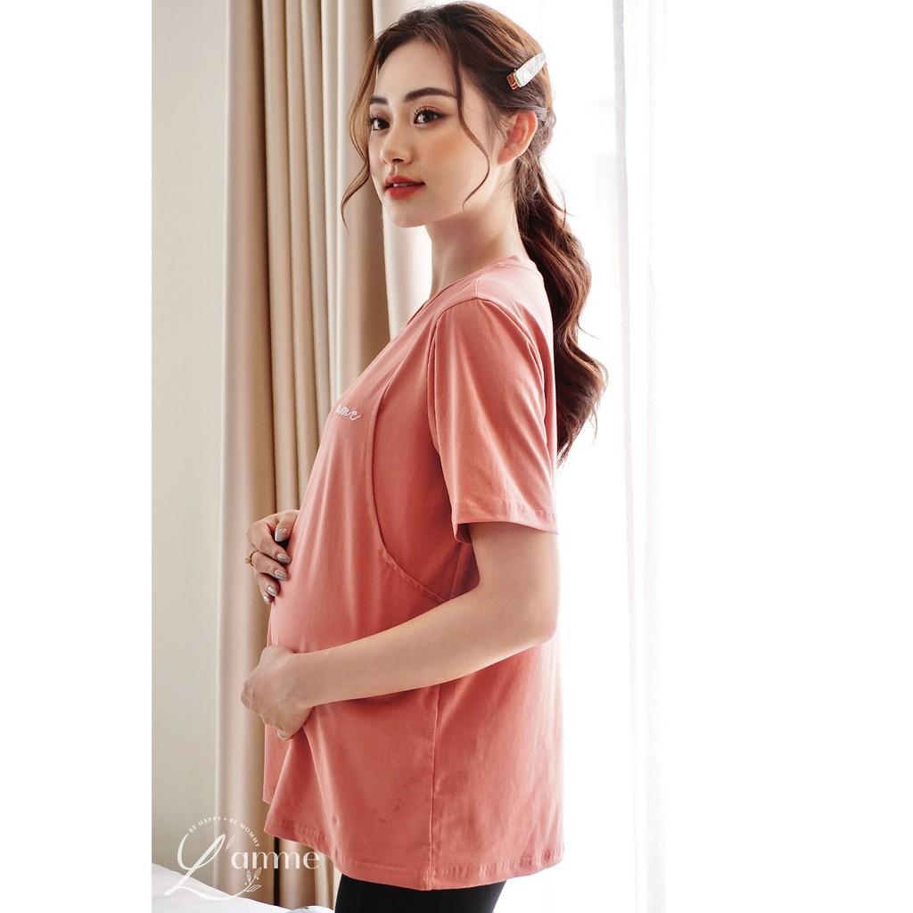 Áo phông trơn bầu và sau sinh, tiện lợi dễ dàng cho bé tuti thiết kế bởi LAMME