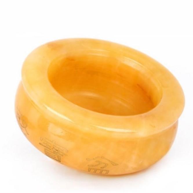 Bát vàng Bát Tụ Bảo Đá Ngọc Hoàng Long Chiêu Tài kích thước 10cm, không có đế gỗ