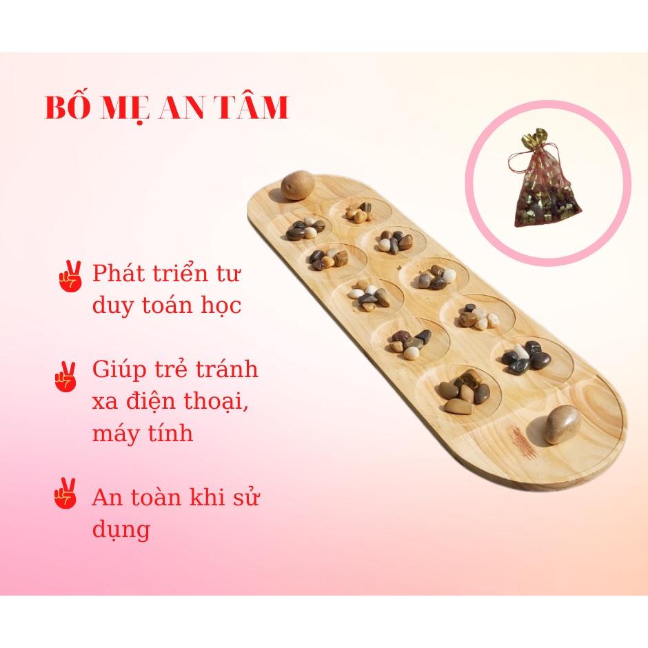 Bộ cờ ô ăn quan làm từ gỗ thông và đá suối tự nhiên!