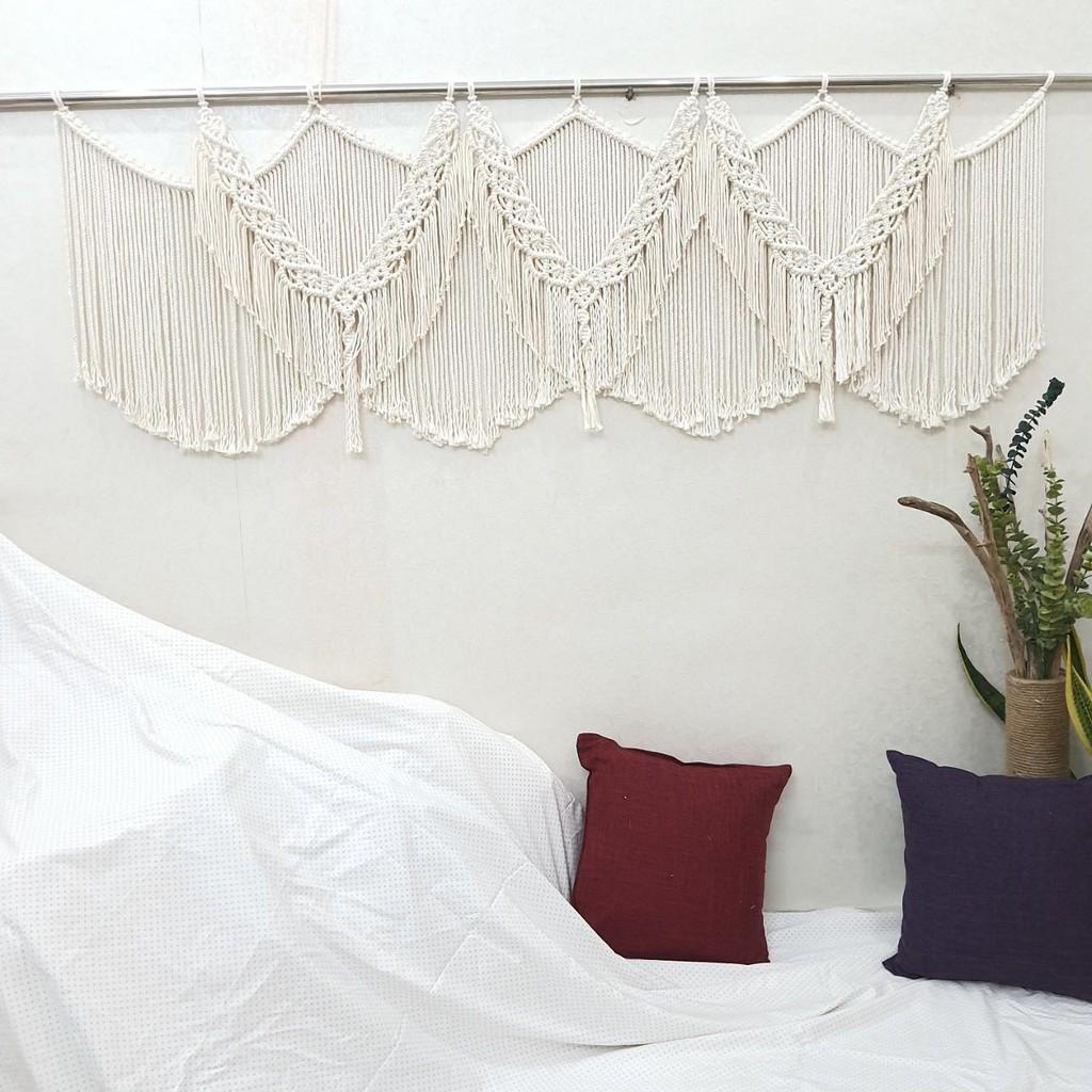 Rèm trang trí macrame- ảnh thật, nhiều màu, không kèm thanh treo