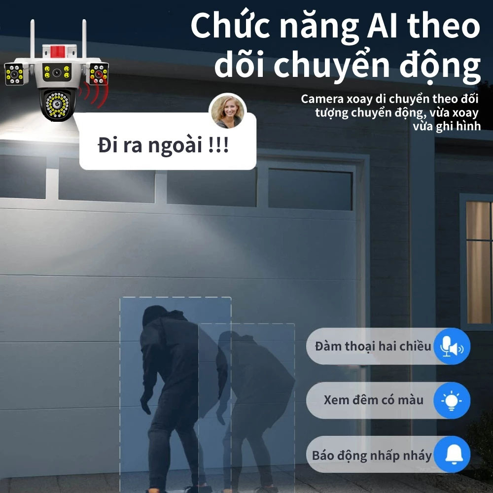 Camera Yoosee Ngoài Trời F50 3 MẮT MÁY BAY ĐỘC LẬP, Xoay 3 Mắt Cùng Lúc Đa Chiều, Đầy Đủ Tính Năng, Hàng Nhập Khẩu