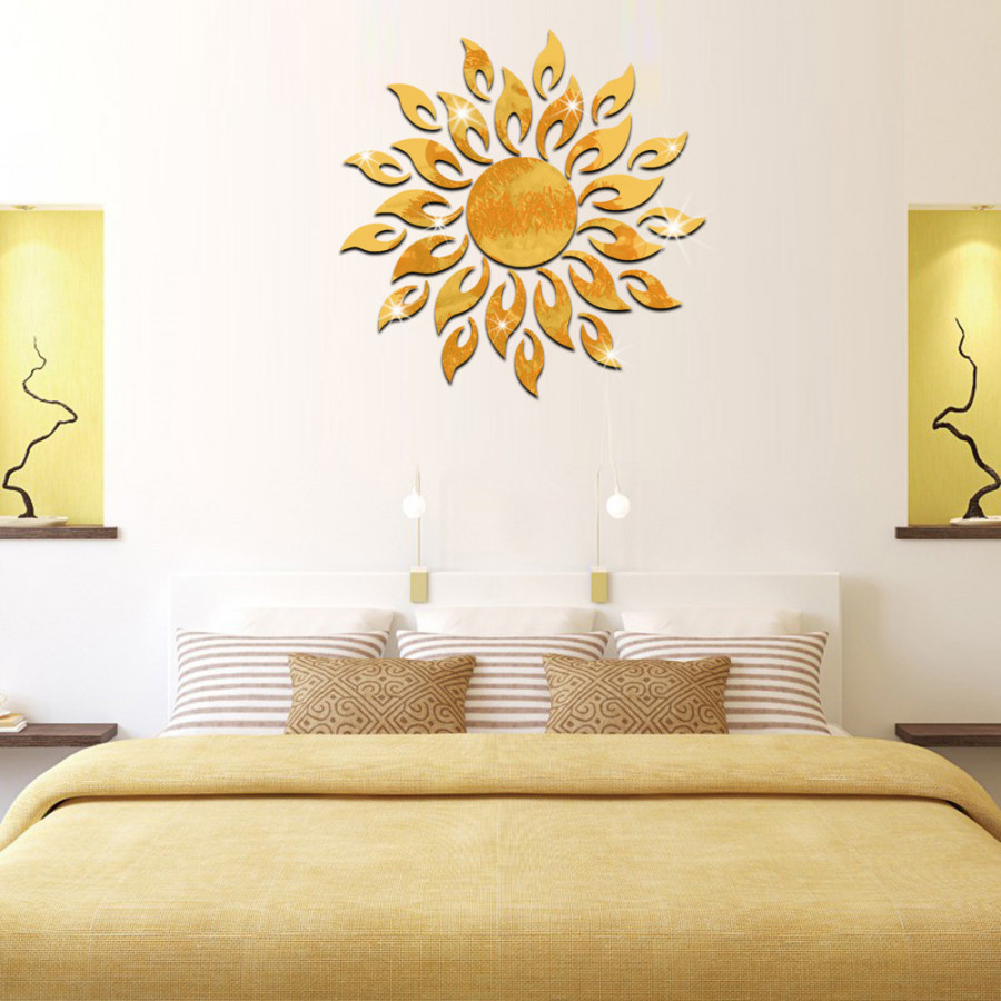 Bộ decal trang trí dán tường 3D sáng tạo cao cấp  Mặt trời
