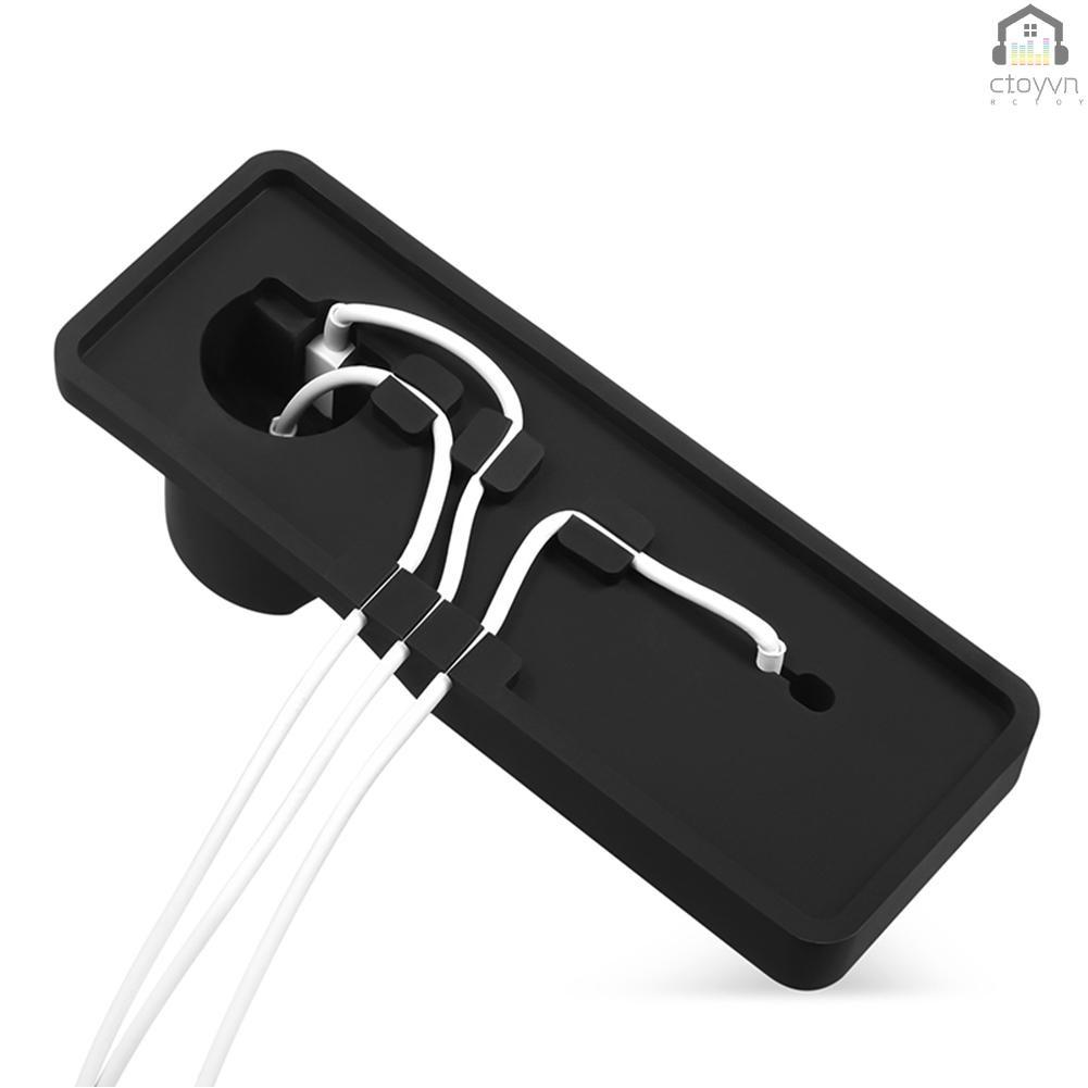 Đế sạc 3 trong 1 bằng silicon màu đen chất lượng cao tương thích cho Apple iPhone iWatch AirPods