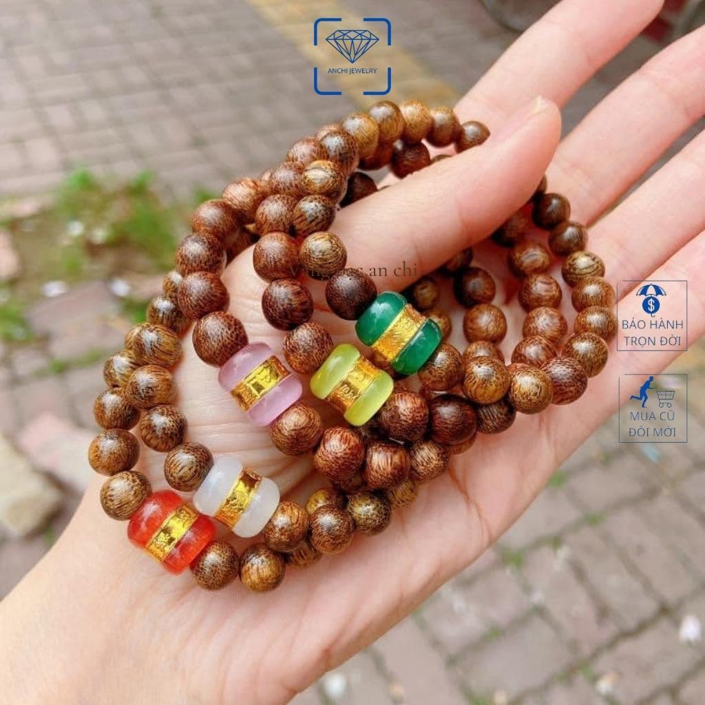 Vòng tay trầm hương 10mm mix lu thống phong thủy mệnh kim / mộc / thủy / hỏa / thổ.