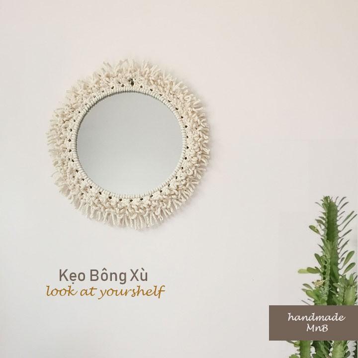 Gương tròn size 30 làm Macrame, trang trí decor