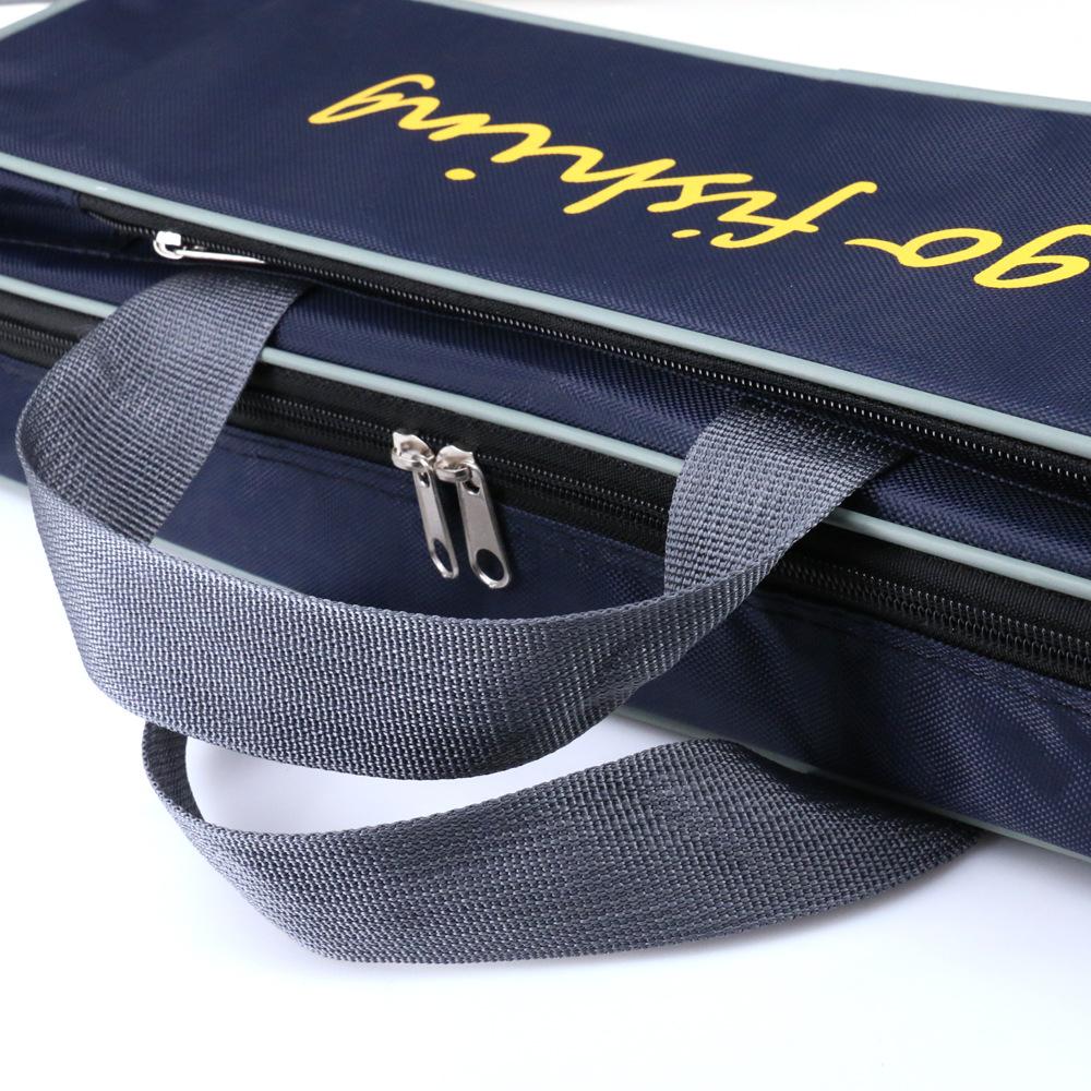 Túi đựng cần câu và đồ câu cá di động làm bằng vải oxford, chống nước và chống mài mòn.