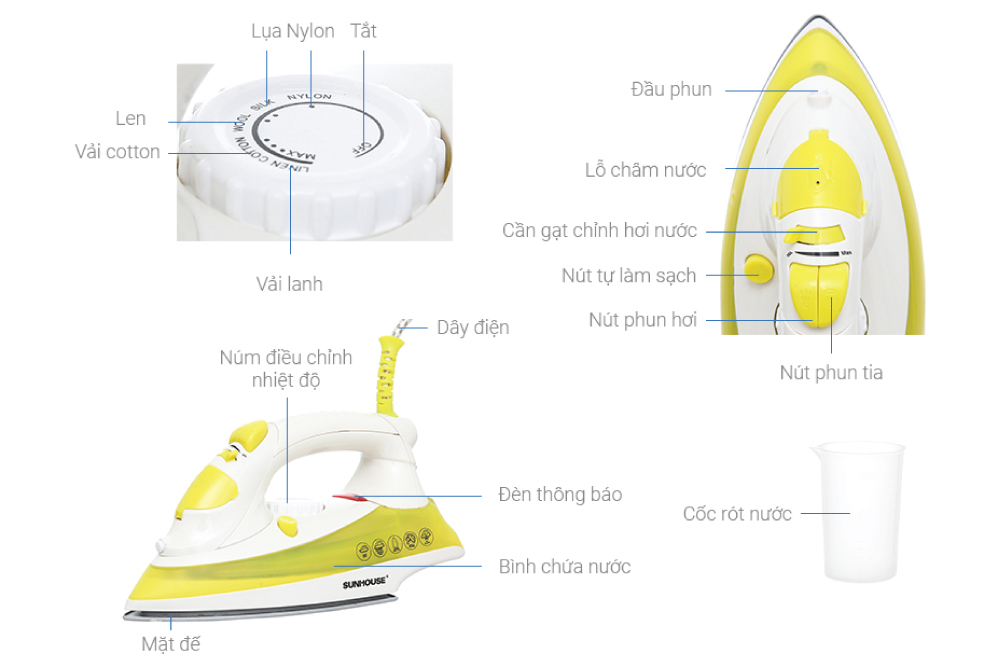 Bàn ủi hơi Sunhouse SHD2067 - Hàng chính hãng