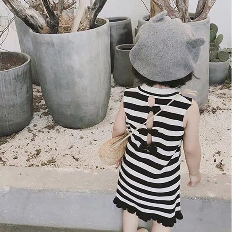 Váy Kẻ Sọc Trắng Đen Cho Bé Gái Váy Cotton cho bé gái