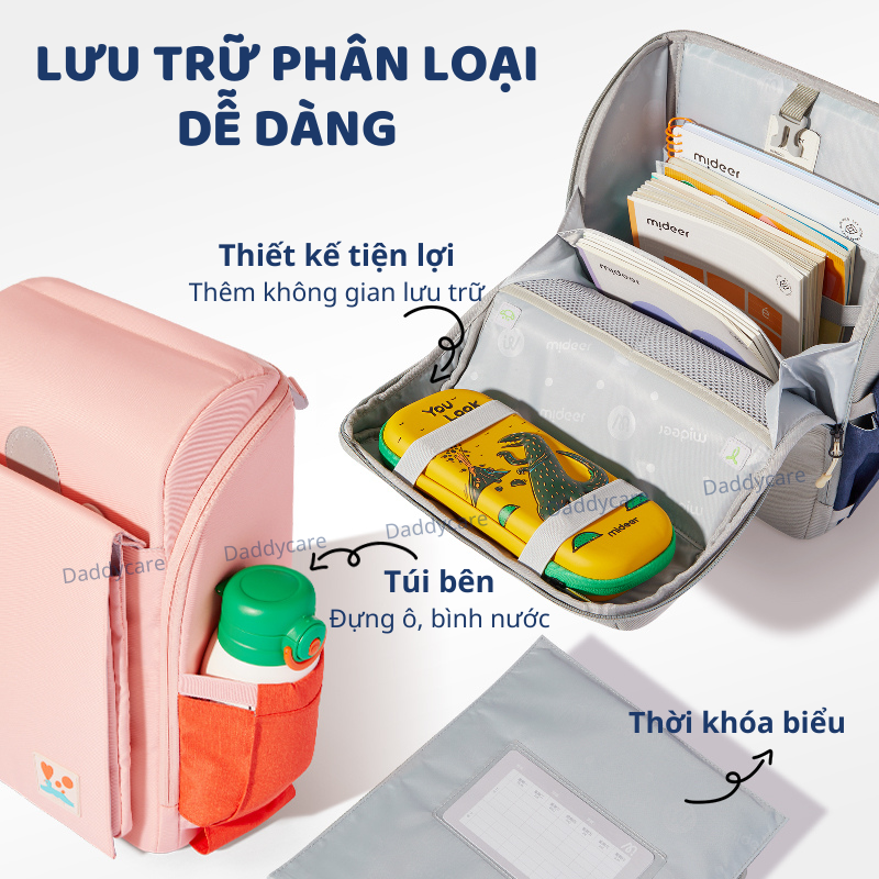 Balo Cặp Chống Gù cho bé tiểu học cấp 1 siêu nhẹ Mideer Spinecare Kids Backpack