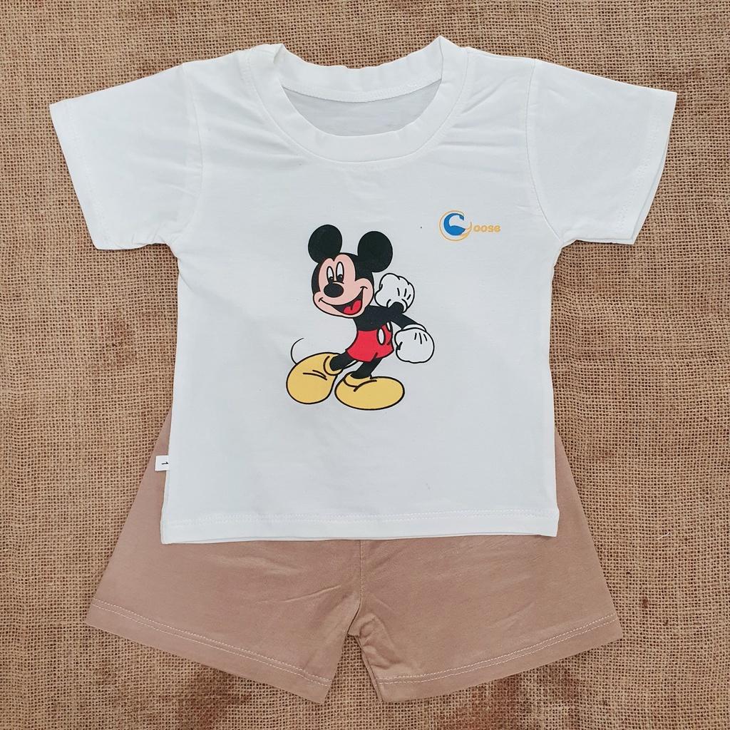 Bộ cộc Goose petit cổ tròn, mềm mịn co giãn 4 chiều thấm hút tốt