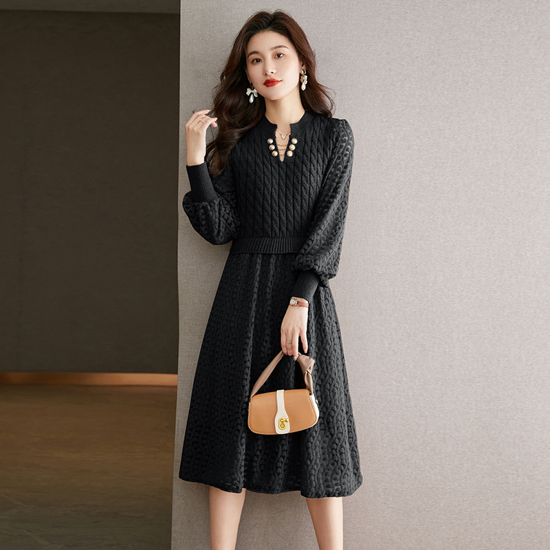 (HÀNG SẴN) Váy Dệt Kim Nữ Thanh Lịch Hàn Quốc VH38 - Hàng Quảng Châu Cao Cấp