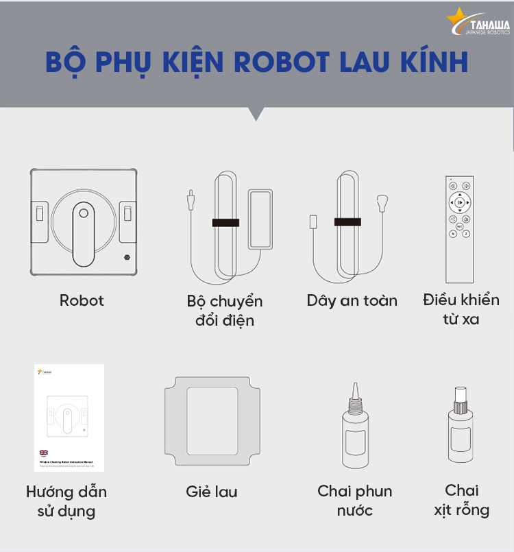 Robot lau kính TAHAWA TH-YW509 máy lau kính thông minh, robot lau kiếng tự phun nước -Phun nước 2 chiều - Bảo hành chính hãng 24 tháng - 1 đổi 1 trong 30 ngày - Hàng nhập khẩu chính hãng