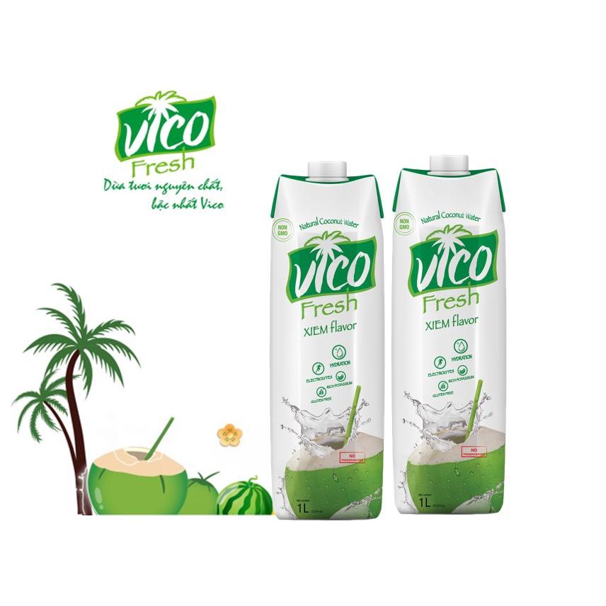 Nước Dừa ACP - Combo 2 Hộp Nước Dừa VicoFresh 1L