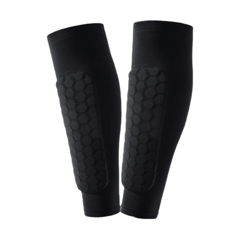 1 PC tổ ong bóng đá shin bảo vệ khiên bóng đá Color: 1 PC Black Size: XL