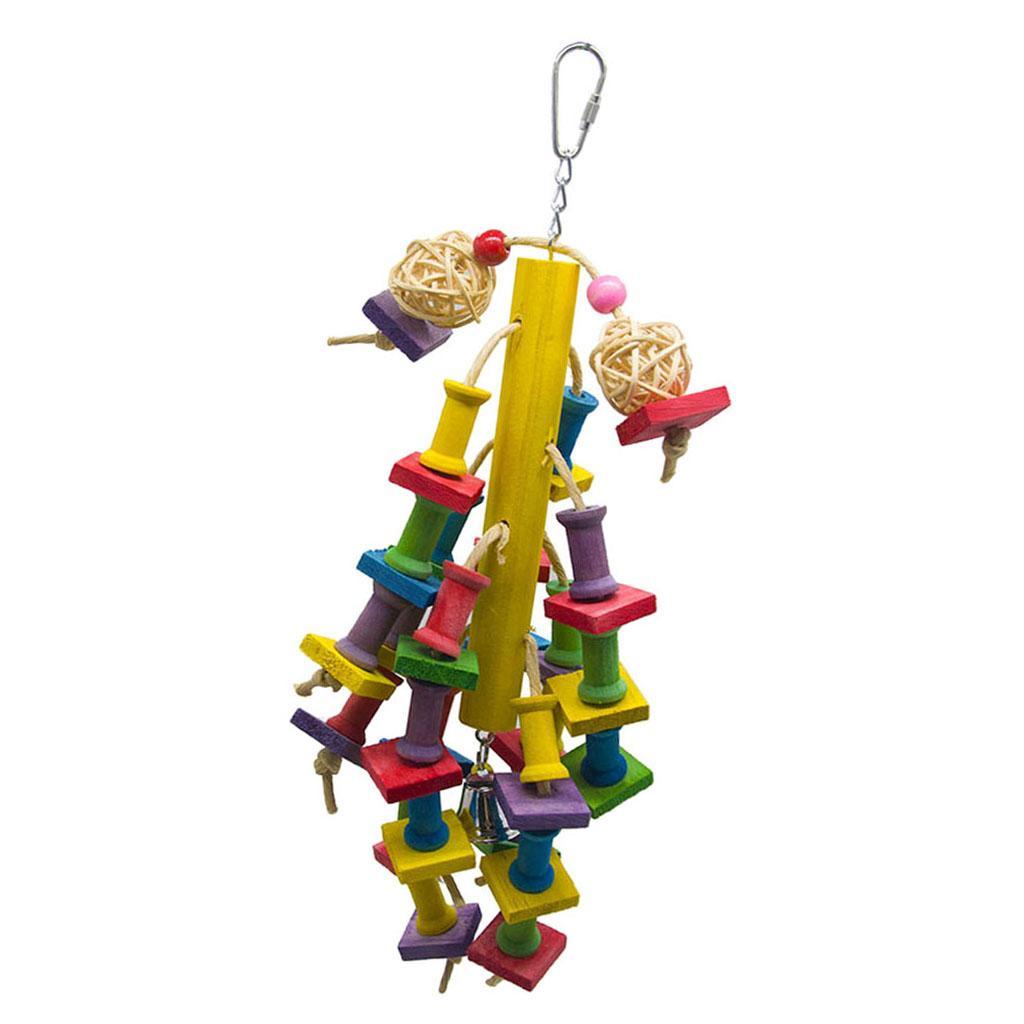 Pet Bird Parrot Chew Hanging Toy Swing Perches Block For Budgie Parakeet