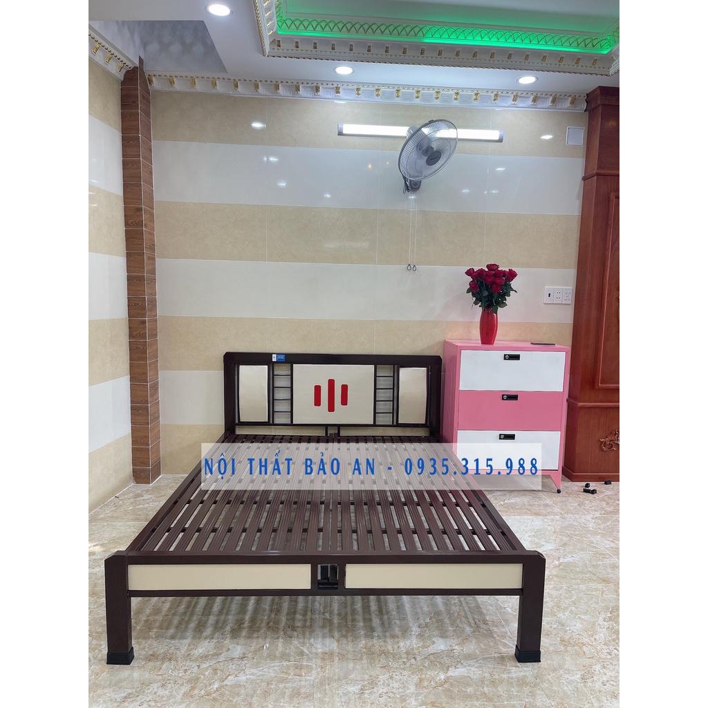 Giường sắt kiểu hộp nhiều kích thước BẢO AN 1MX2M , 1M2X2M, 1M4X2M, 1M6X2M, 1M8X2M