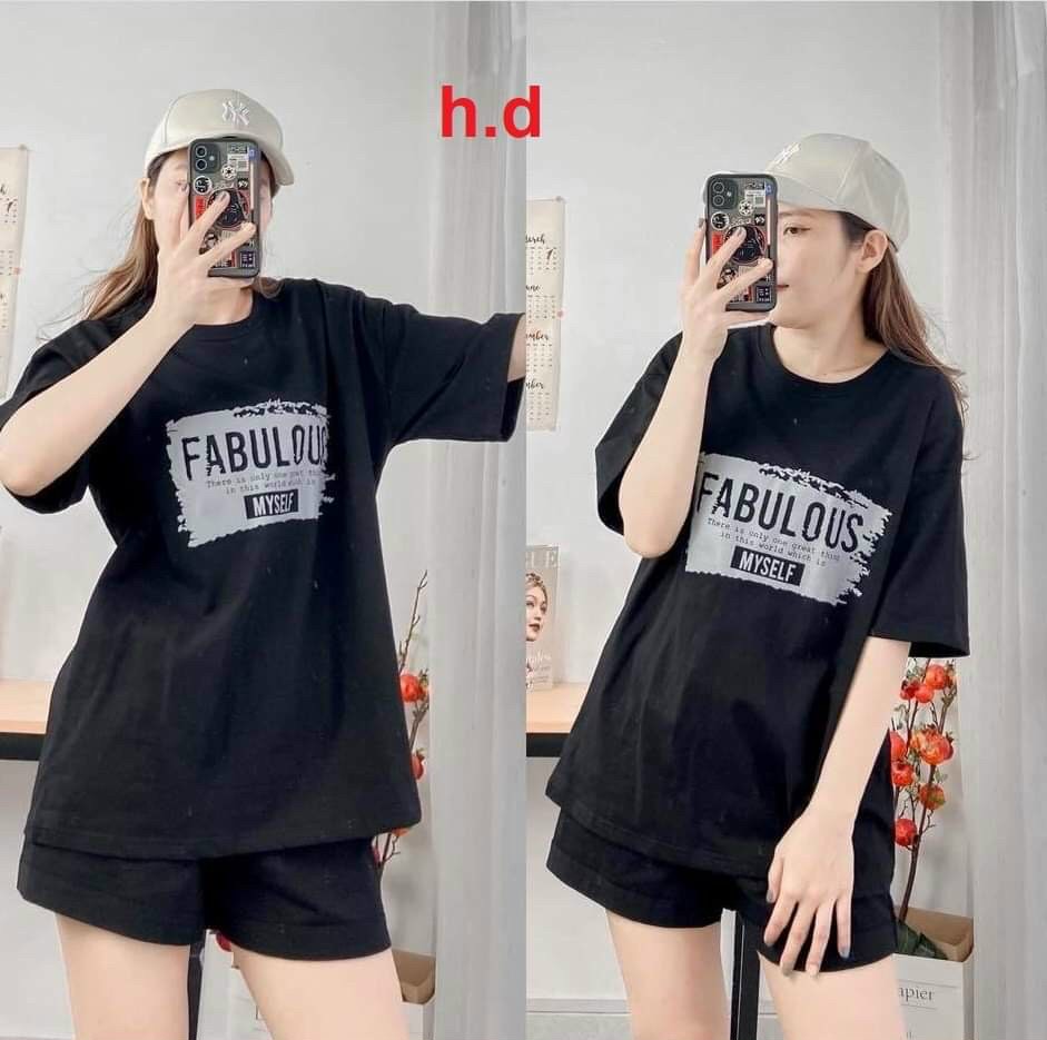 Bộ Cộc Tay Nữ Hè Form Rộng Thời Trang Sang Chảnh