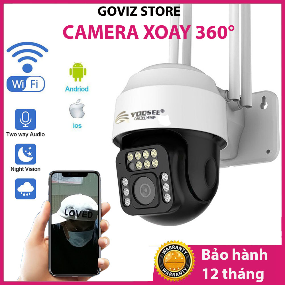 Camera Wifi Yoosee 4.0 Mpx Full HD, Dòng Ngoài Trời Xoay 360° 4 râu C12 Xem Đêm Có Màu-Đàm Thoại 2 Chiều-Phát Hiện Chuyển Động Chống Trộm-Hàng Nhập Khẩu