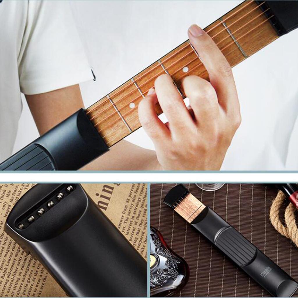 Wooden 6 Fret Pocket Guitar 6 String Gadget Mini