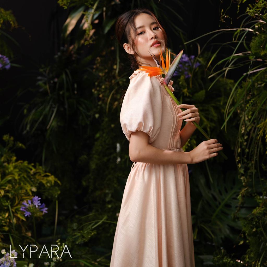 Đầm Cổ Tròn Khoét Eo Lypara Vải Tơ Tằm Cao Cấp | Maika Dress