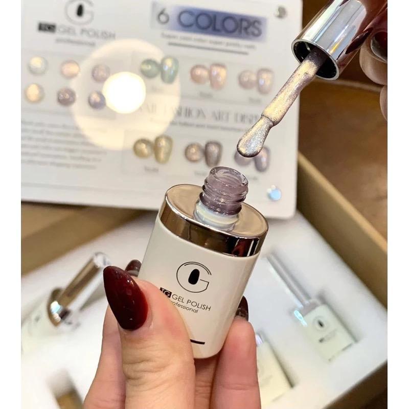 Set Sơn Gel Mắt Mèo Kim Cương Ánh Sao Cực Quang 6 Màu TG PRO Làm Nail Siêu Sáng, Lên Màu Chuẩn, Đậm Mướt Nữ Women