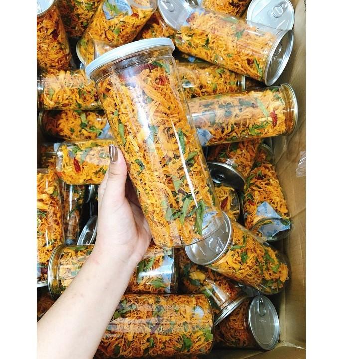 300g KHÔ GÀ LÁ CHANH LON PET CÓ CHỨNG NHẬN VSATTP