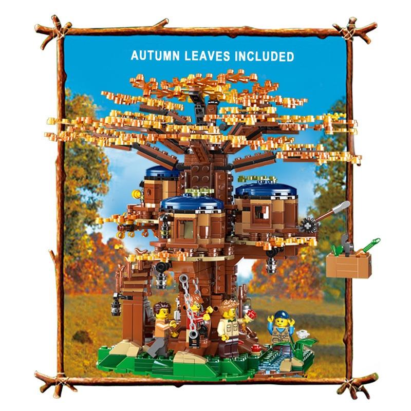 (1013 Chi Tiết)Bộ đồ chơi lắp ráp kiểu Lego Four Seasons Tree House Ngôi Nhà Trên Cây model 33111