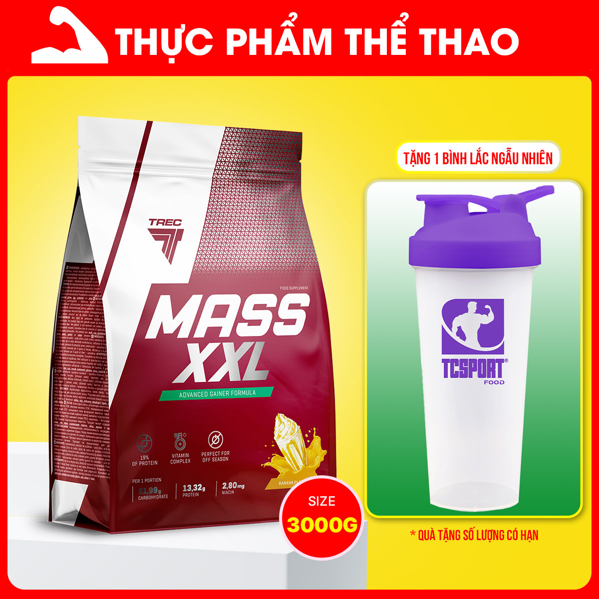 Sữa Tăng Cân Mass XXL - Nhiều Hương Vị - Hàng Chính Hãng Trec Nutrition