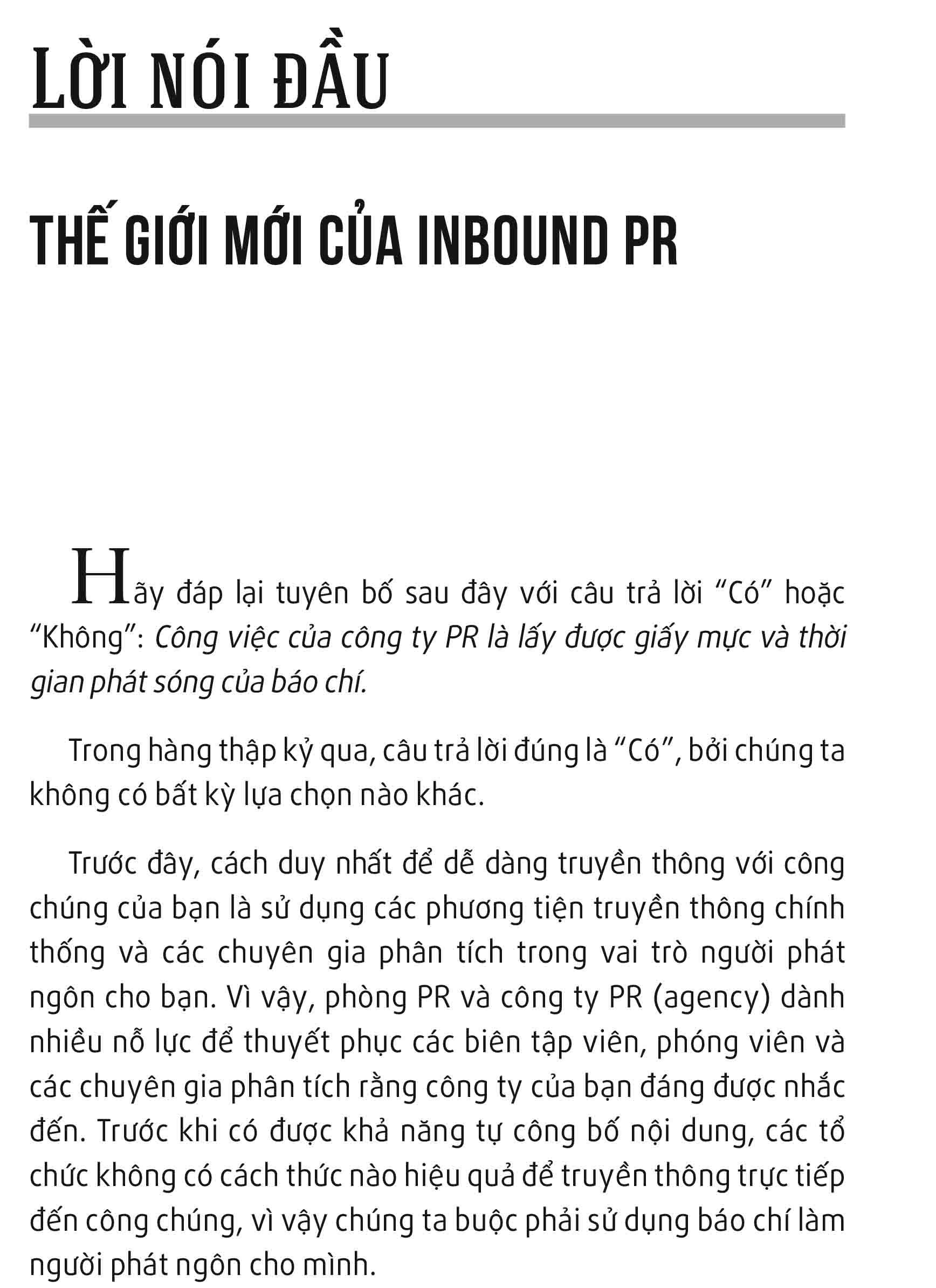 Sách Inbound PR - Dịch Chuyển Hoạt Động Theo Mô Hình Inbound