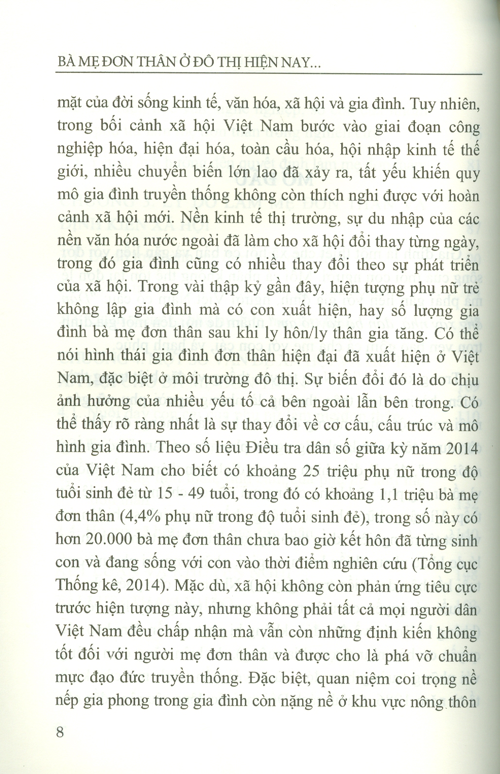 Bà Mẹ Đơn Thân Ở Đô Thị Hiện Nay - Nghiên Cứu Trường Hợp Tại Thành Phố Hà Nội (Sách chuyên khảo)