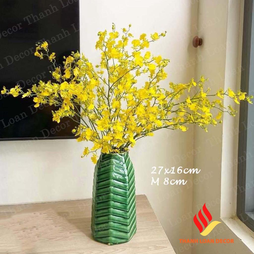 Lọ hoa gốm Bát Tràng cao cấp cỡ vừa - Bình hoa decor trang trí men xanh hỏa biến - Nhiều mẫu