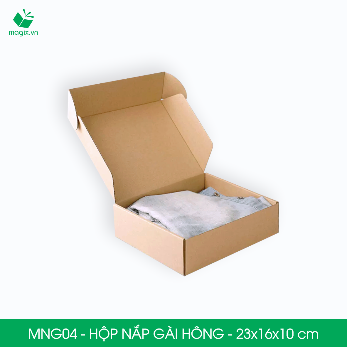 MNG04 - 23x16x10cm - Combo 100 hộp nắp gài hông - Thùng carton đóng hàng