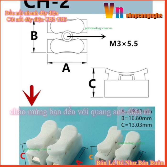 Sét 10 Đầu nối nhanh dây điện Cút nối dây điện CH2 CH3