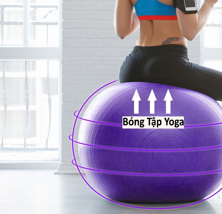 Bóng Tập Yoga, Bóng Yoga Tròn Cỡ Đại 65cm Cao Cấp - Chính Hãng (Hàng nhập khẩu)