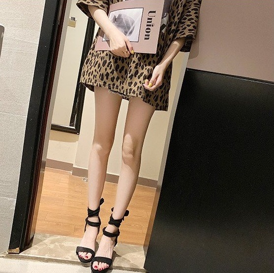 Giày Sandal Cao Gót 7 Phân Da Lộn Sành Điệu THS30
