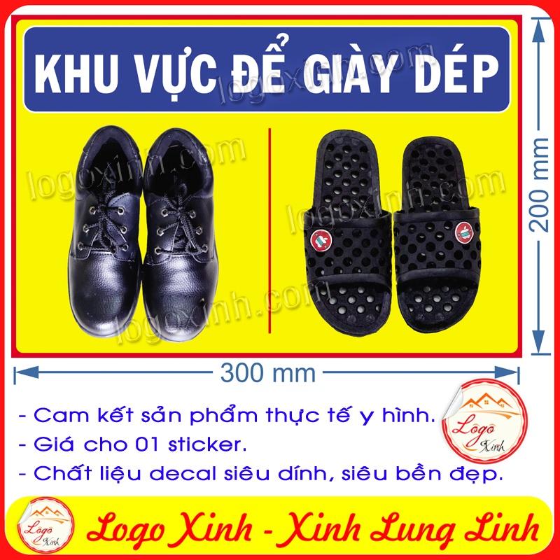 LOGO TEM STICKER KHU VỰC CHỖ ĐỂ GIÀY DÉP, SHOES SANDAL STORAGE PLACE,- DÙNG CHO CÔNG TY, VĂN PHÒNG, NHÀ XƯỞNG.....
