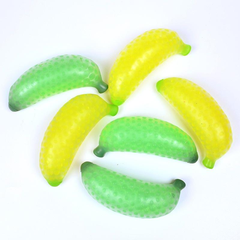Squishy CHUỐI BÓP RA HẠT MÀU XANH MÀU VÀNG Mochi mềm mịn dễ thương chân thực giảm stress co dãn đàn hồi ngộ nghĩnh bóp g