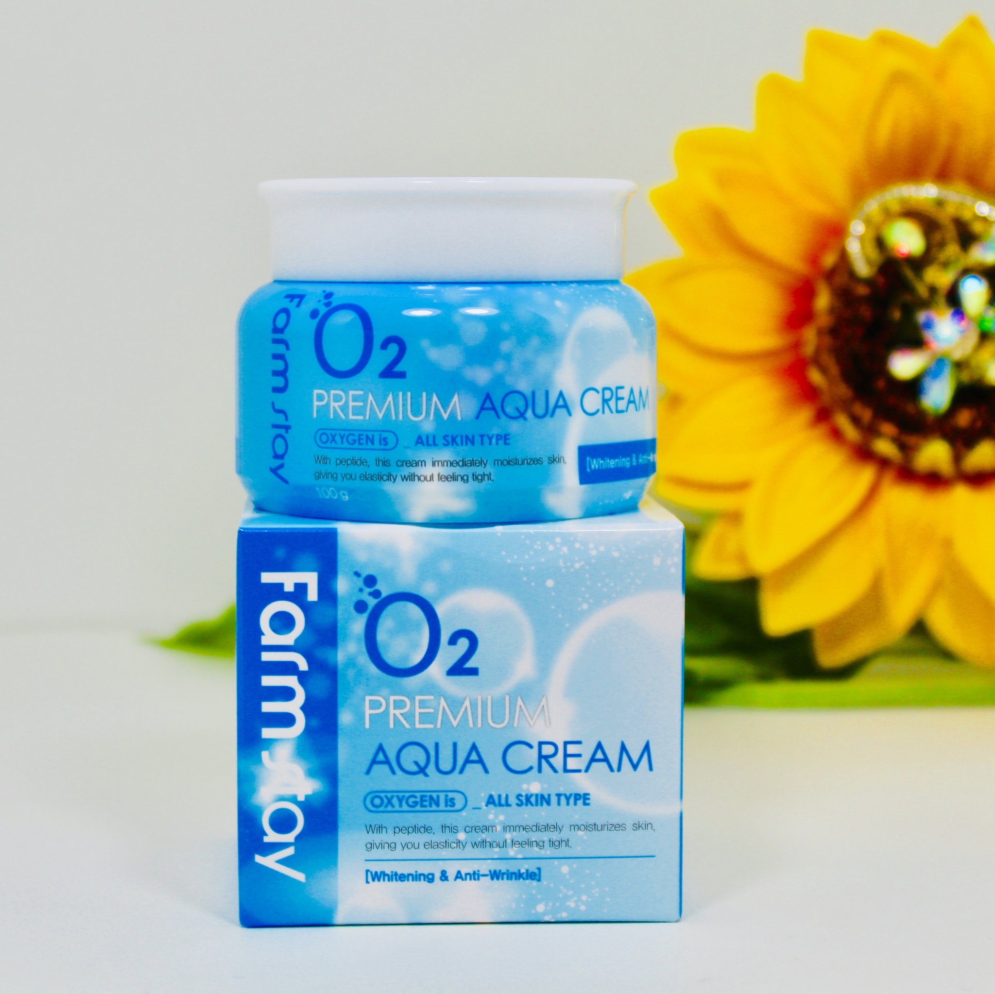 Kem Dưỡng Ẩm Chống Lão Hóa Farmstay O2 Premiun Aqua Cream  100g – Hàng Chính Hãng