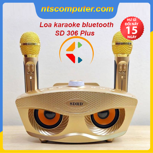 Loa karaoke bluetooth SD 306 Plus - Loa mắt cú nâng cấp của SD 306 - Tặng kèm 2 micro không dây có màn hình LCD - Sạc pin cho micro ngay trên loa - Chỉnh bass treble echo ngay trên micro - Loa xách tay du lịch cực chất - Màu ngẫu nhiên - Hàng chính hãng