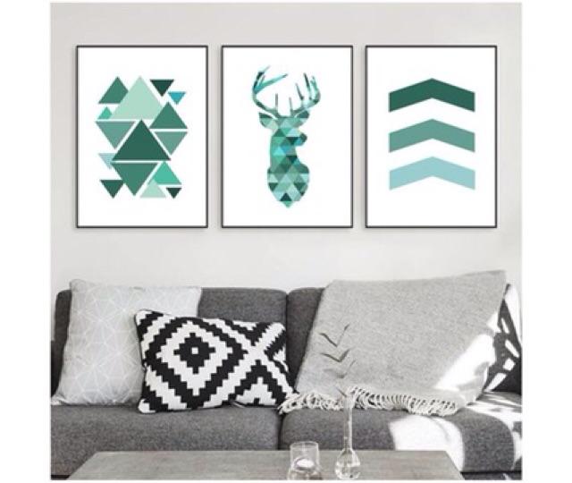 Hình khối - tranh canvas decor kt40x60cmx3