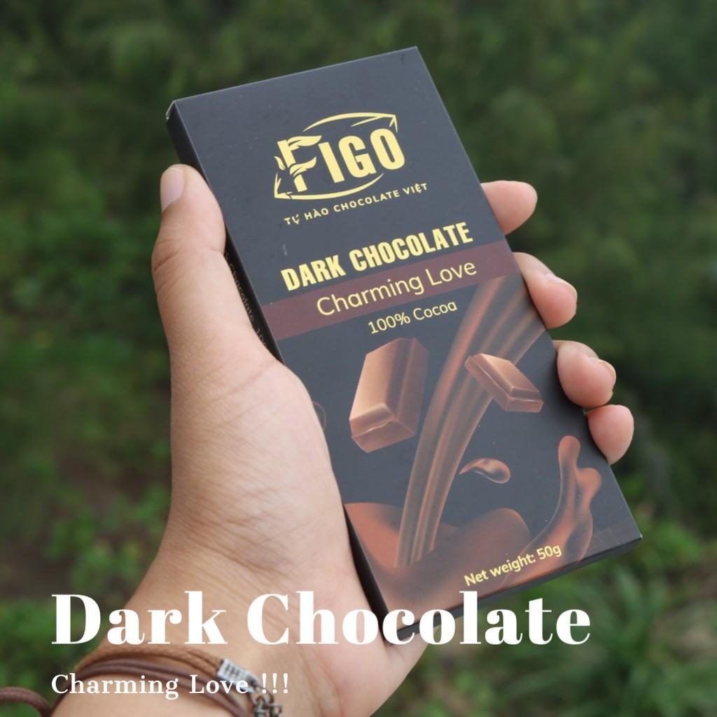 Kẹo Socola đen nguyên chất 100% cacao không đường 100g Figo